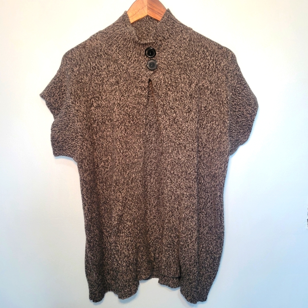 Bobbie Brooks Short Sleeve Open Front Cardigan Sweater High Button Closure Sz 1X